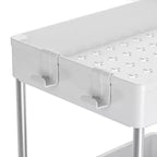 Organizzatore per lavello a 2 ripiani con cassetto bianco