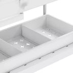 Organizzatore per lavello a 2 ripiani con cassetto bianco