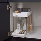 Organizzatore per lavello a 2 ripiani con cassetto bianco