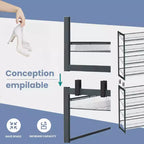 Scarpiera, Organizer per Scarpe a 8 Livelli, Scarpiera in Metallo per Garage, Ingresso, Confezione da 2, Scaffale per Scarpe Impilabile a 4 Livelli