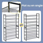 Scarpiera, Organizer per Scarpe a 8 Livelli, Scarpiera in Metallo per Garage, Ingresso, Confezione da 2, Scaffale per Scarpe Impilabile a 4 Livelli
