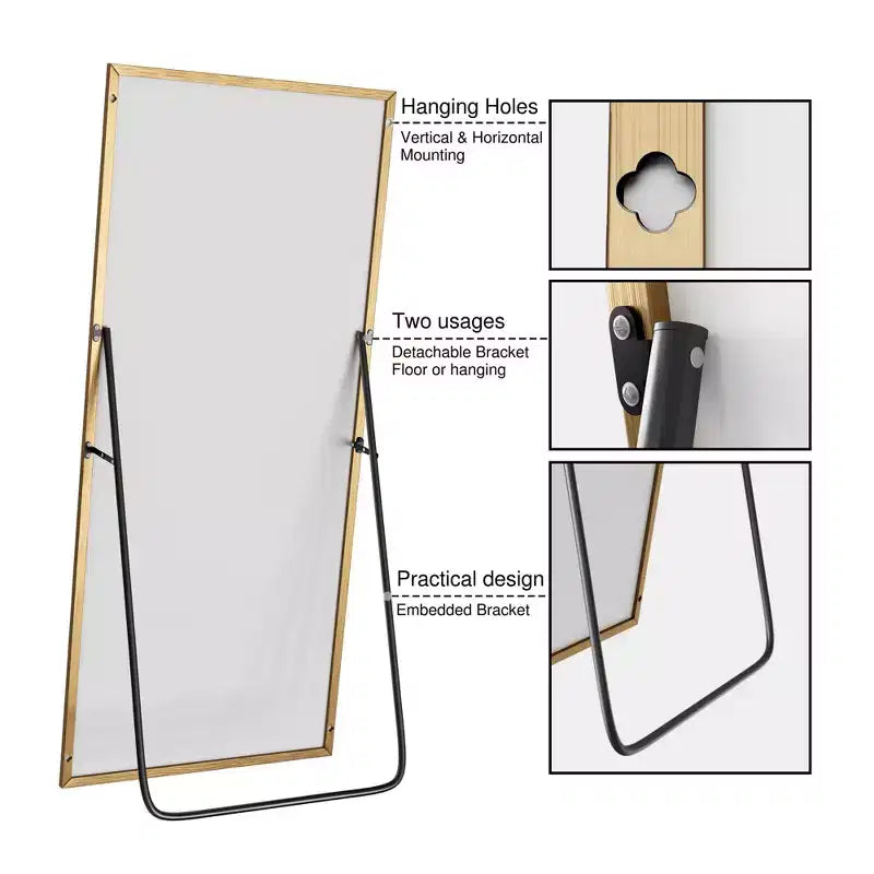 Specchio a figura intera 71H x 31W Specchio decorativo da parete Specchio da terra grande autoportante