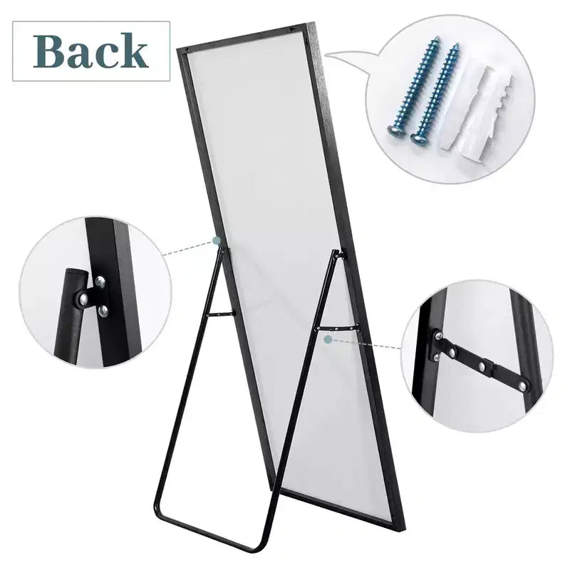 Specchio a figura intera 71H x 31W Specchio decorativo da parete Specchio da terra grande autoportante