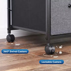Mobiletto a 3 cassetti portadocumenti, supporto per stampante su rotelle, schedario verticale in tessuto per ufficio o casa, adatto per fogli formato A4 o Letter