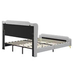 Letto King imbottito in ecopelle con testiera ad alette