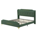 Letto King imbottito in ecopelle con testiera ad alette