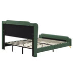 Letto King imbottito in ecopelle con testiera ad alette