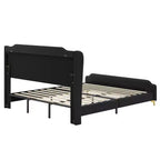 Letto King imbottito in ecopelle con testiera ad alette