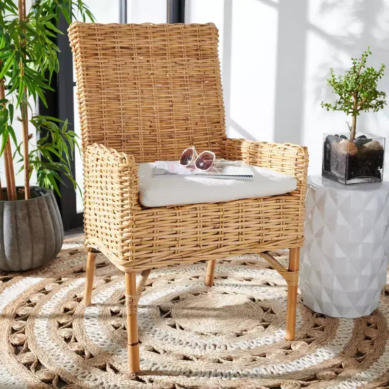Sedia in vimini Nancy con cuscino - ACH6518