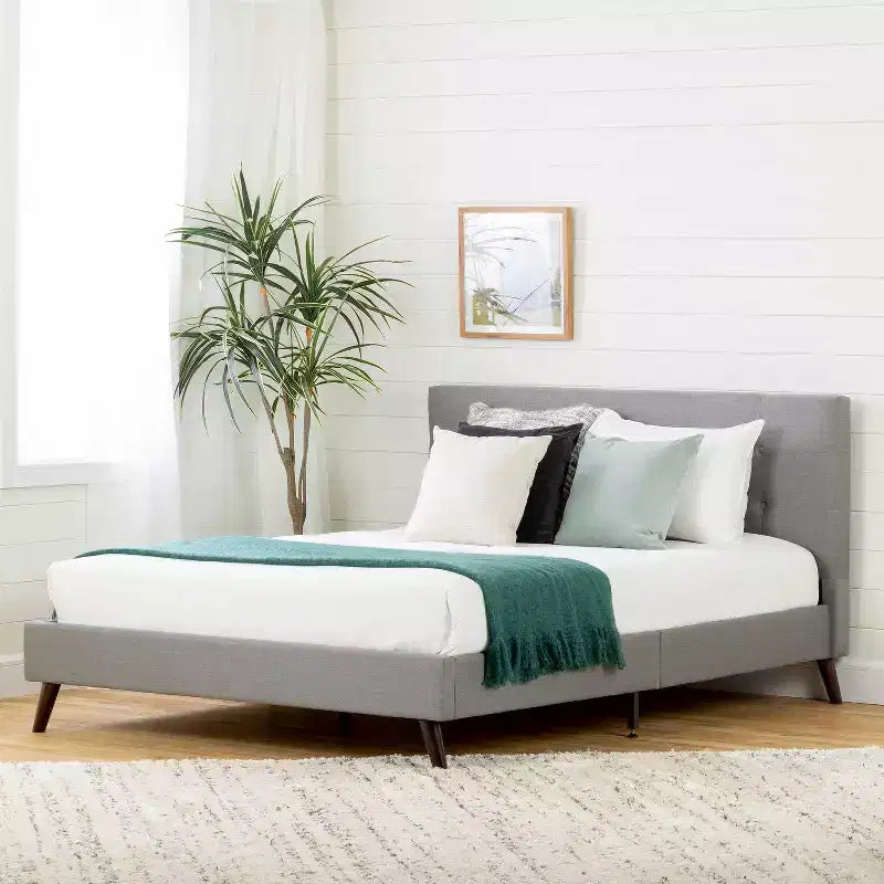 HomeStock Upholstered Platform Bed and Headboard