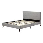Letto imbottito con piattaforma e testiera