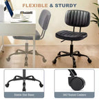 Sedia da ufficio ergonomica piccola senza braccioli in pelle PU per computer