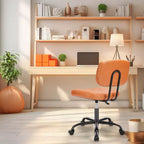 Sedia da ufficio ergonomica piccola senza braccioli in pelle PU per computer