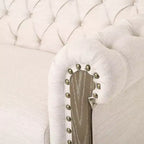 Divano a 3 posti 79W, divano imbottito capitonné in legno retrò