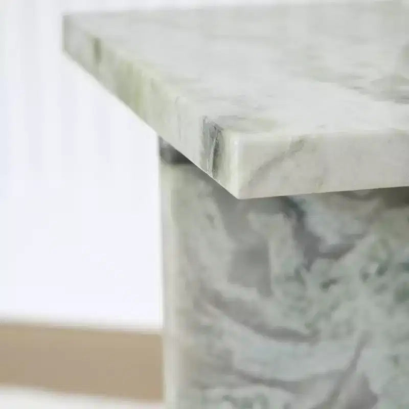 Tavolino d'appoggio Deaconwell in marmo bianco e verde
