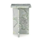 Tavolino d'appoggio Deaconwell in marmo bianco e verde
