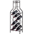12 Bottiglie Portabottiglie da Vino in Metallo da Terra per la Casa con Supporto a Forma di Bottiglia per Liquori, Peltro