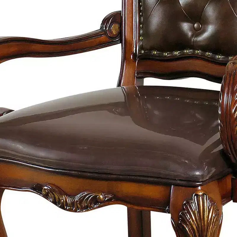 Poltrona d'accento Dresda 21" in PU Rovere Ciliegio: Rivestimento in pelle, Telaio in legno, Nessun montaggio richiesto