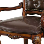 Poltrona d'accento Dresda 21" in PU Rovere Ciliegio: Rivestimento in pelle, Telaio in legno, Nessun montaggio richiesto