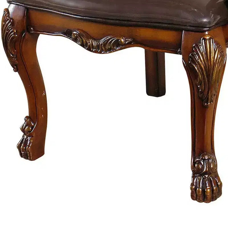 Poltrona d'accento Dresda 21" in PU Rovere Ciliegio: Rivestimento in pelle, Telaio in legno, Nessun montaggio richiesto
