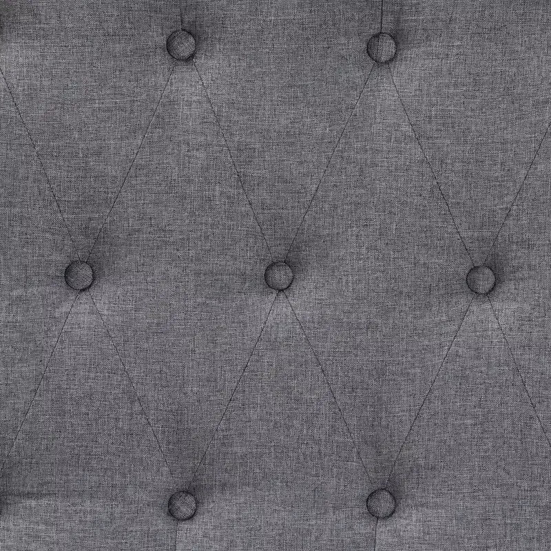 Testiera King Harumi in tessuto e legno grigio/marrone noce