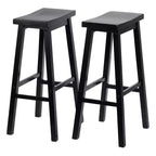 Sgabelli alti da cucina classici Saddle Seat da 29 pollici, neri (confezione da 10)