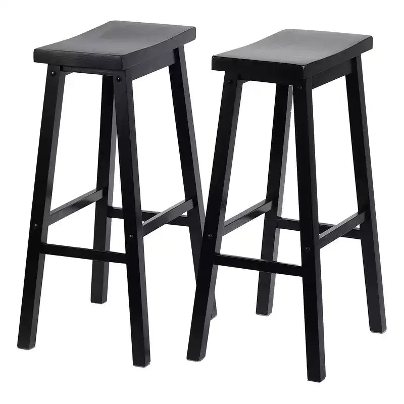 Sgabelli alti da cucina classici Saddle Seat da 29 pollici, neri (confezione da 10)