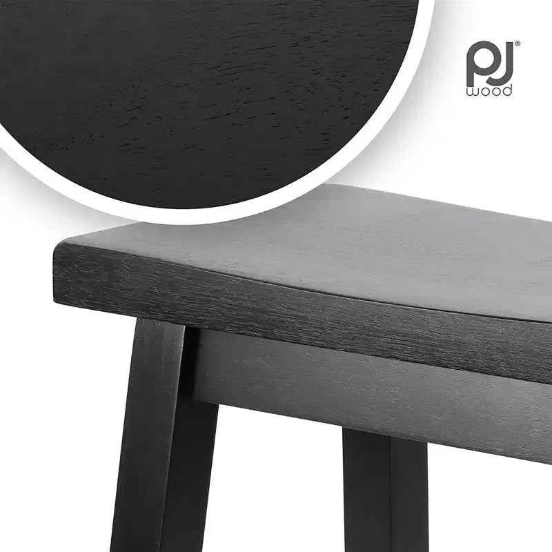 Sgabelli alti da cucina classici Saddle Seat da 29 pollici, neri (confezione da 10)