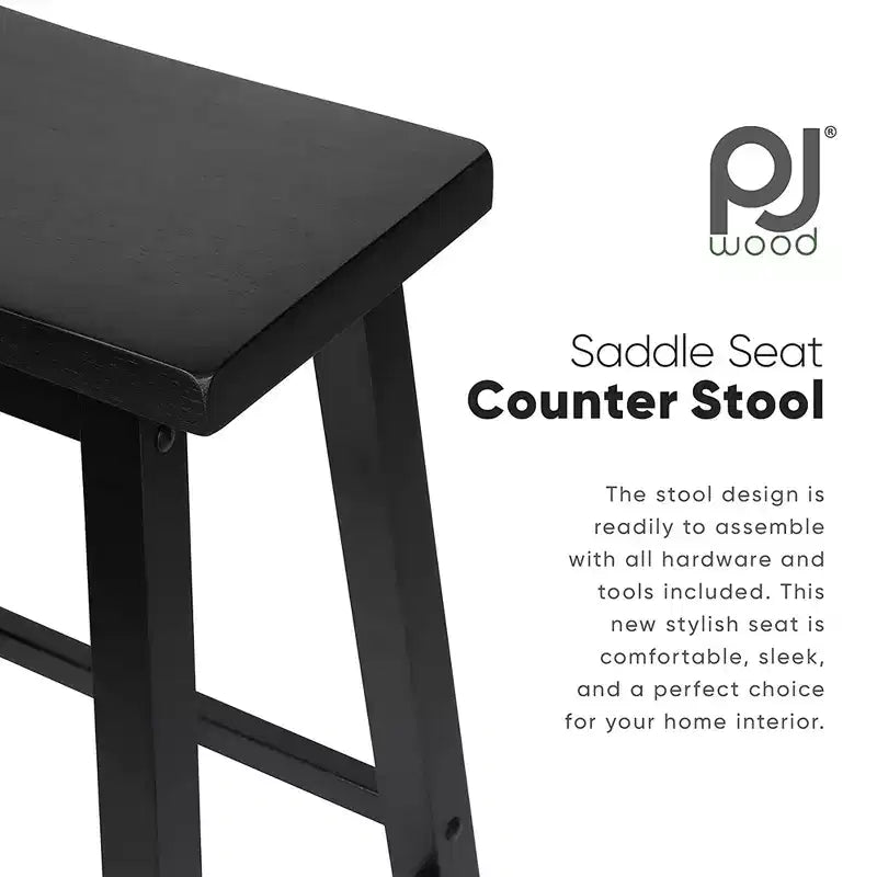 Sgabelli alti da cucina classici Saddle Seat da 29 pollici, neri (confezione da 10)