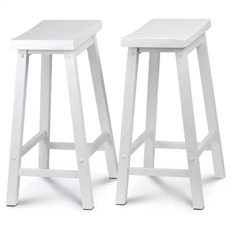 Sgabelli da Cucina Alti con Seduta a Sella Classica, 61 cm, per Case, Sale da Pranzo e Bar, Senza Schienale, con 4 Gambe Quadrate, Bianco (confezione da 4)