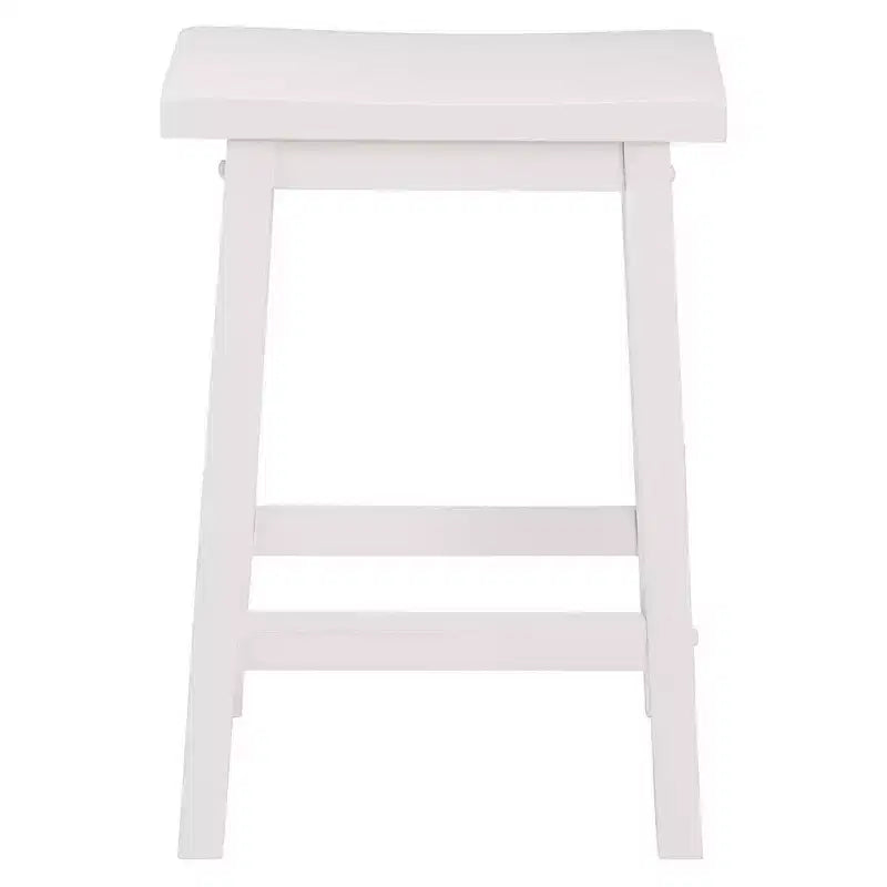 Sgabelli da Cucina Alti con Seduta a Sella Classica, 61 cm, per Case, Sale da Pranzo e Bar, Senza Schienale, con 4 Gambe Quadrate, Bianco (confezione da 4)