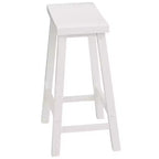Sgabelli da Cucina Alti con Seduta a Sella Classica, 61 cm, per Case, Sale da Pranzo e Bar, Senza Schienale, con 4 Gambe Quadrate, Bianco (confezione da 4)