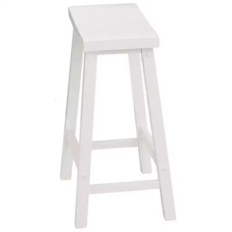 Sgabelli da Cucina Alti con Seduta a Sella Classica, 61 cm, per Case, Sale da Pranzo e Bar, Senza Schienale, con 4 Gambe Quadrate, Bianco (confezione da 4)