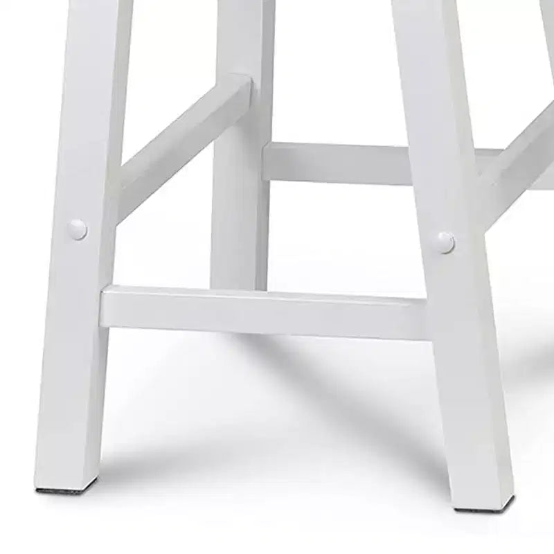 Sgabelli da Cucina Alti con Seduta a Sella Classica, 61 cm, per Case, Sale da Pranzo e Bar, Senza Schienale, con 4 Gambe Quadrate, Bianco (confezione da 4)