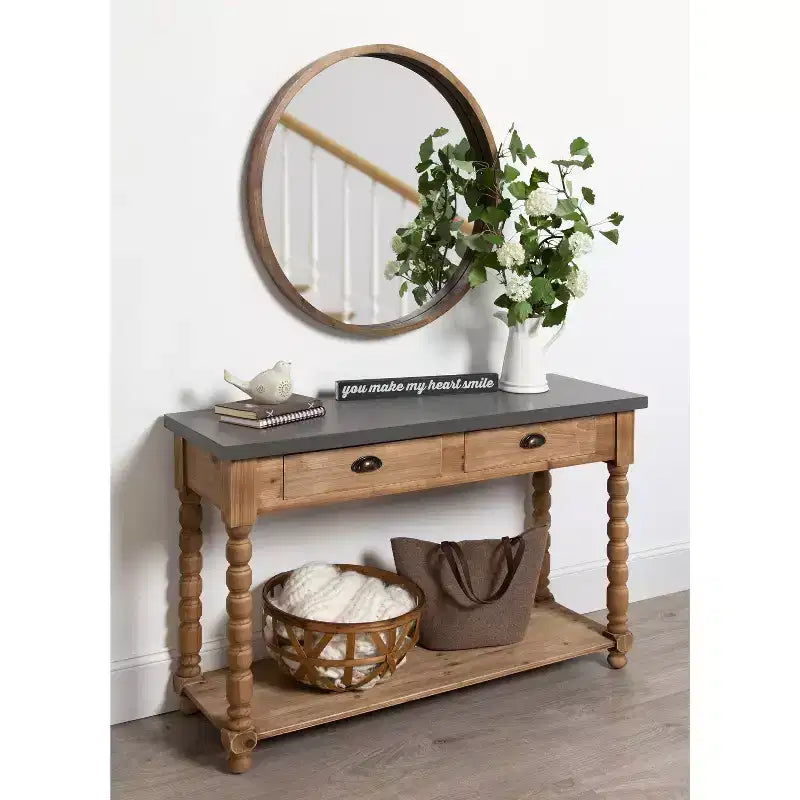 Consolle in Legno Rettangolare Rutledge, 48x16x32, Marrone Rustico