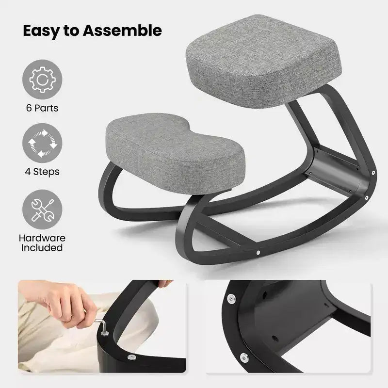 Sedia Ginocchiera Basculante Ergonomica Correttiva Postura Dolore Schiena Imbottita