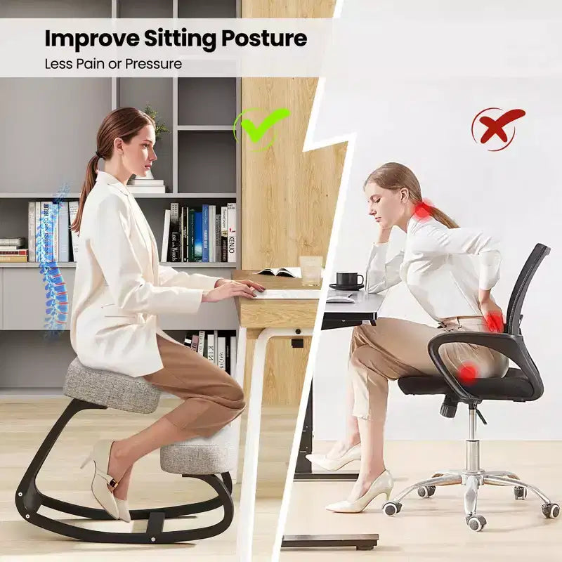 Sedia Ginocchiera Basculante Ergonomica Correttiva Postura Dolore Schiena Imbottita