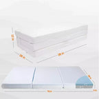 Materasso pieghevole a 4 ante con 1 strato di memory foam infuso in gel