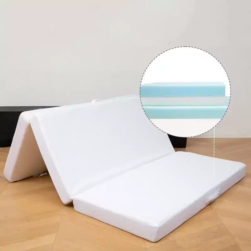 Materasso pieghevole a 4 ante con 1 strato di memory foam infuso in gel