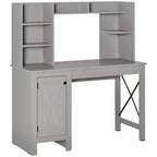 HOMCOM Farmhouse Computer Desk with Hutch and Cabinet, Home office Desk with Storage, for Study