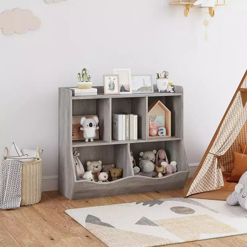 Libreria per Bambini e Mobile Contenitore Giocattoli Multi-Ripiano con Cubby Organizer per Bambini e Bambine, Sala Giochi