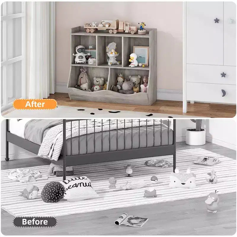 Libreria per Bambini e Mobile Contenitore Giocattoli Multi-Ripiano con Cubby Organizer per Bambini e Bambine, Sala Giochi