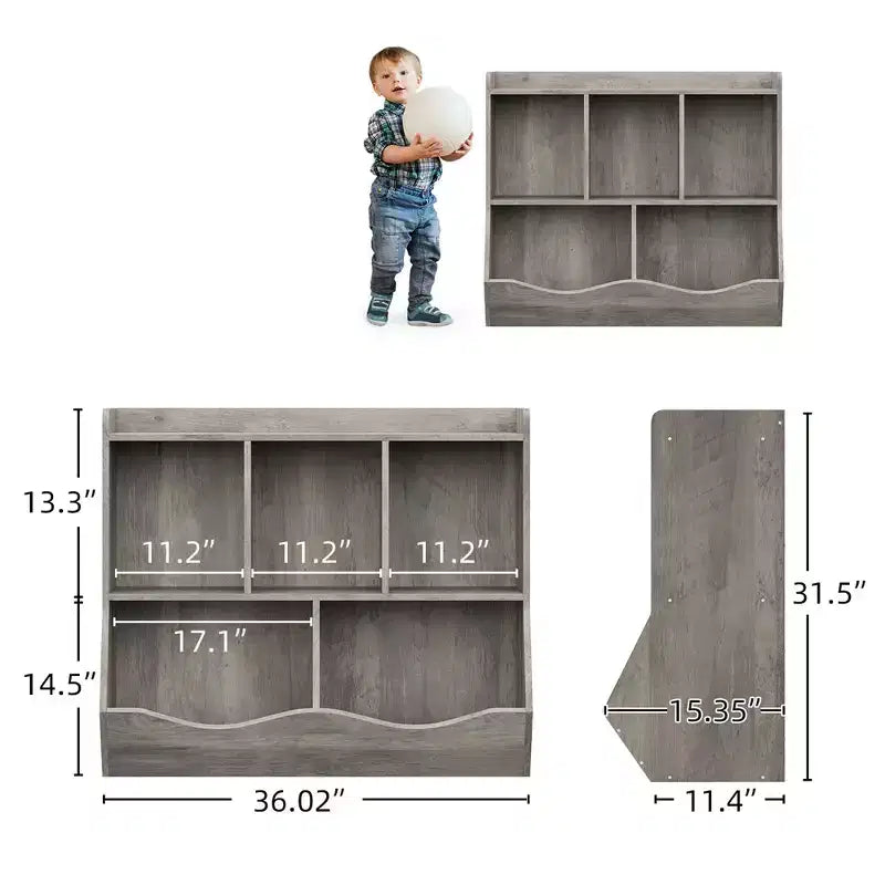 Libreria per Bambini e Mobile Contenitore Giocattoli Multi-Ripiano con Cubby Organizer per Bambini e Bambine, Sala Giochi