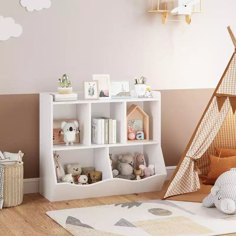 Libreria per Bambini e Mobile Contenitore Giocattoli Multi-Ripiano con Cubby Organizer per Bambini e Bambine, Sala Giochi