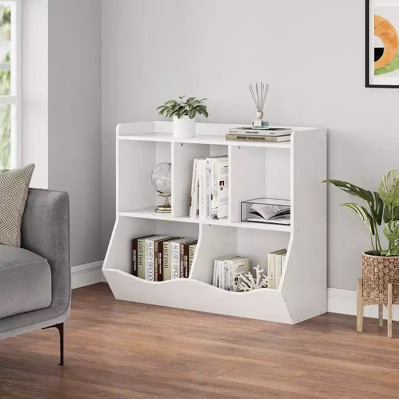 Libreria per Bambini e Mobile Contenitore Giocattoli Multi-Ripiano con Cubby Organizer per Bambini e Bambine, Sala Giochi