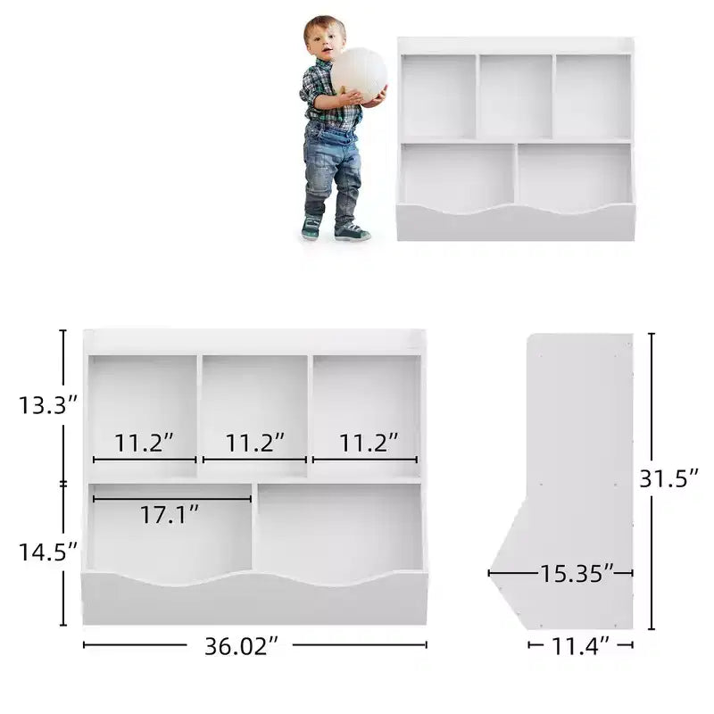Libreria per Bambini e Mobile Contenitore Giocattoli Multi-Ripiano con Cubby Organizer per Bambini e Bambine, Sala Giochi