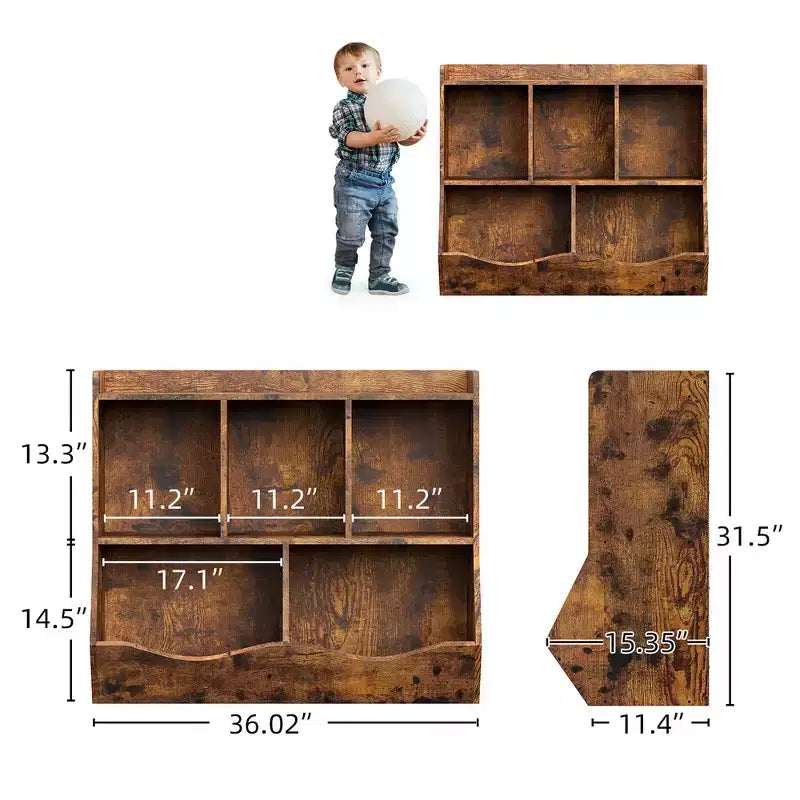 Libreria per Bambini e Mobile Contenitore Giocattoli Multi-Ripiano con Cubby Organizer per Bambini e Bambine, Sala Giochi