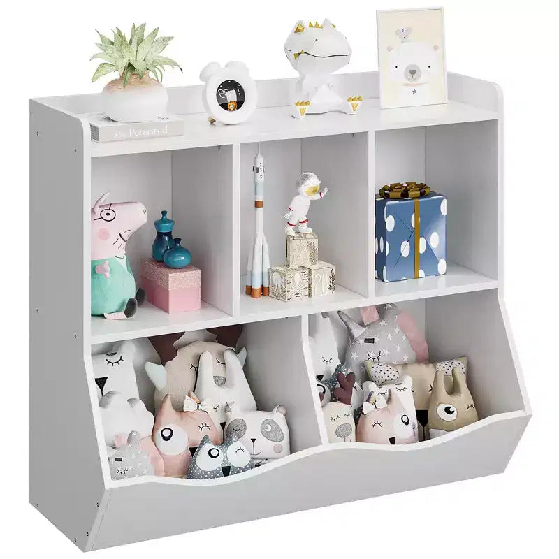 Libreria per Bambini e Mobile Contenitore Giocattoli Multi-Ripiano con Cubby Organizer per Bambini e Bambine, Sala Giochi