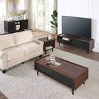 Comodino Moderno Scanalato Duane con Cassetto, Confezione da 2