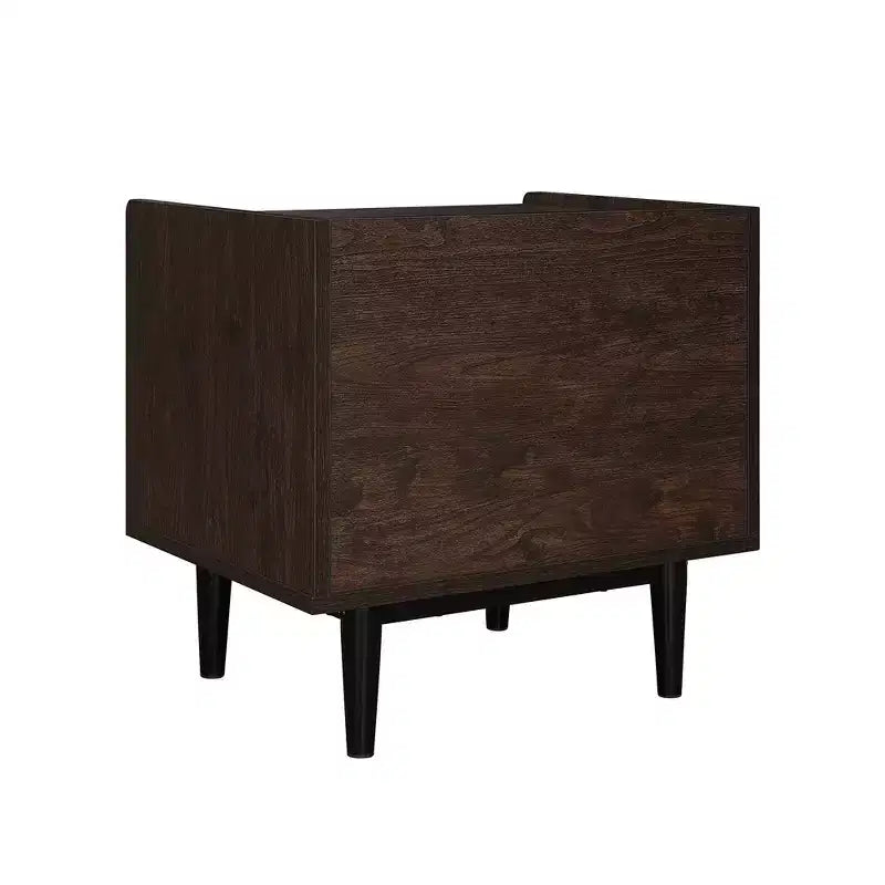 Comodino Moderno Scanalato Duane con Cassetto, Confezione da 2